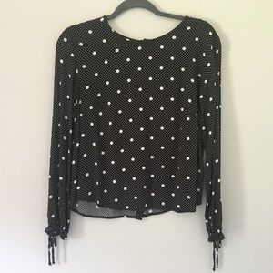 Blouse, black/white dotted